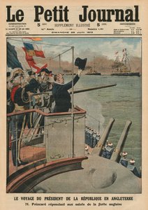 Prezydencka podróż Raymonda Poincare do Anglii, ilustracja na okładce z „Le Petit Journal”, dodatek illustre, 29 czerwca 1913